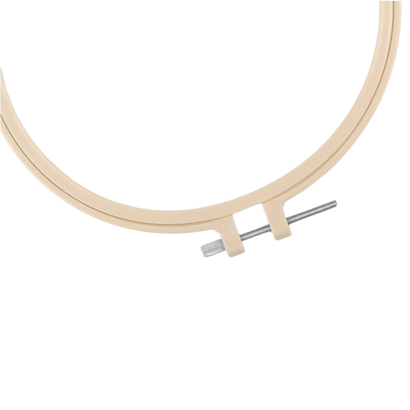 Casa si Gradina - Decoratiuni - DIY - Articole mercerie - Gherghef rotund din plastic pentru broderie, diametru 16 cm, Bej - Infinity.ro