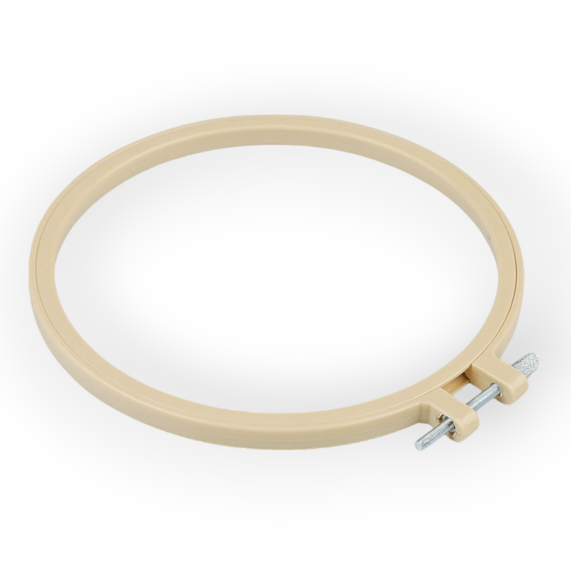 Casa si Gradina - Decoratiuni - DIY - Articole mercerie - Gherghef rotund din plastic pentru broderie, diametru 16 cm, Bej - Infinity.ro