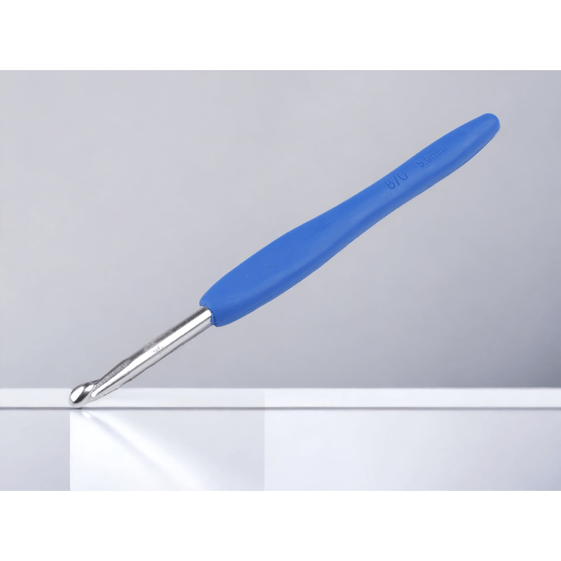 Casa si Gradina - Decoratiuni - DIY - Articole mercerie - Croset cu maner din silicon dimensiune 5 mm Albastru - Infinity.ro