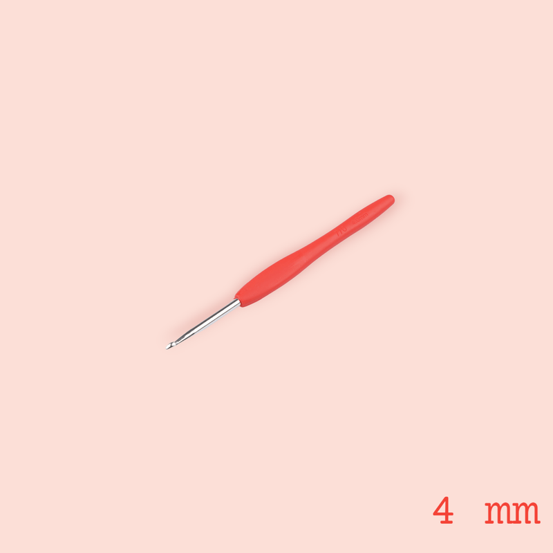 Casa si Gradina - Decoratiuni - DIY - Articole mercerie - Croset cu maner din silicon dimensiune 4 mm Rosu - Infinity.ro