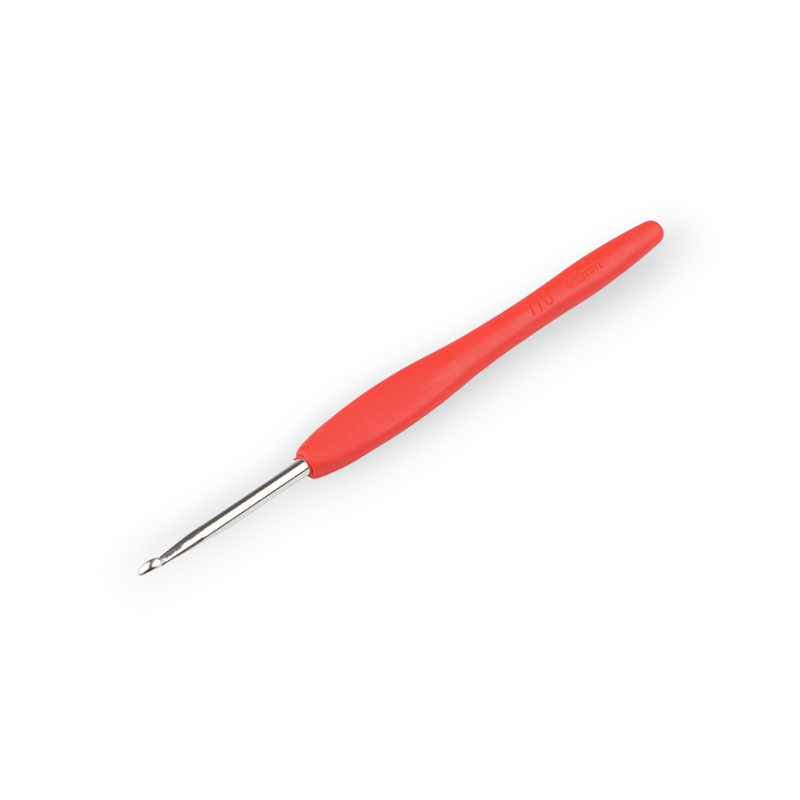 Casa si Gradina - Decoratiuni - DIY - Articole mercerie - Croset cu maner din silicon dimensiune 4 mm Rosu - Infinity.ro