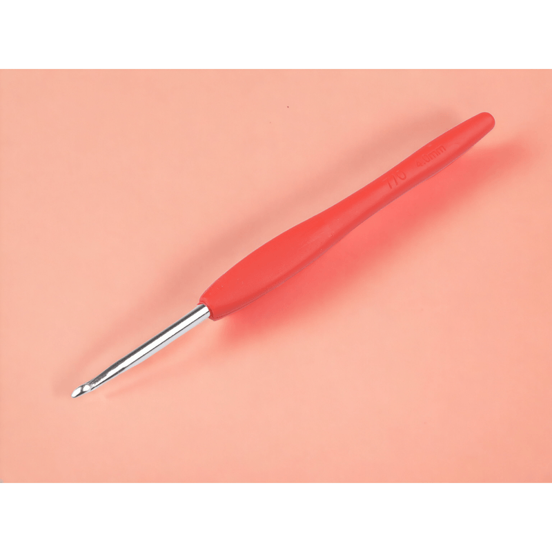 Casa si Gradina - Decoratiuni - DIY - Articole mercerie - Croset cu maner din silicon dimensiune 4 mm Rosu - Infinity.ro