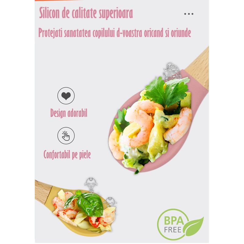 Jucarii, Copii si Bebe - Hrana si alaptare - Biberoane, suzete si accesorii hranire - Articole hranire bebelusi - Set Complet Diversificare din Silicon, Farfurie cu Tacamuri, Bavetica, Cana-Pahar,Bol cu Lingura si Furculita, Dark Pink - Infinity.ro