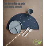 Jucarii, Copii si Bebe - Hrana si alaptare - Biberoane, suzete si accesorii hranire - Articole hranire bebelusi - Set Complet Diversificare din Silicon, Farfurie cu Tacamuri, Bavetica, Cana-Pahar,Bol cu Lingura si Furculita, Dark Pink - Infinity.ro