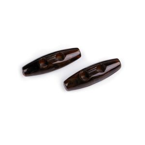 Set 10 nasturi ovali din plastic, tip maslina 9 x 31 mm Maro