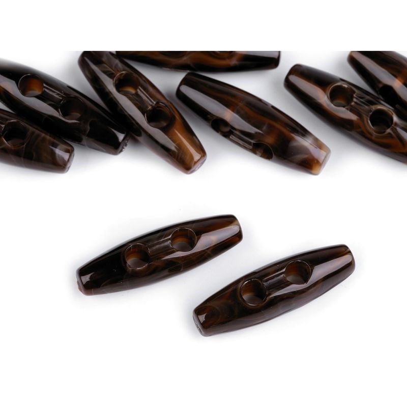 Casa si Gradina - Decoratiuni - DIY - Articole mercerie - Set 10 nasturi ovali din plastic, tip maslina 9 x 31 mm Maro - Infinity.ro