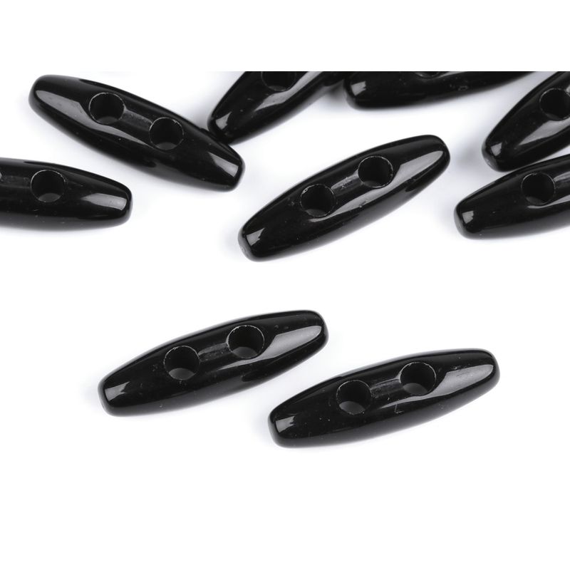 Casa si Gradina - Decoratiuni - DIY - Articole mercerie - Set 10 nasturi ovali din plastic, tip maslina 9 x 31 mm Negru - Infinity.ro