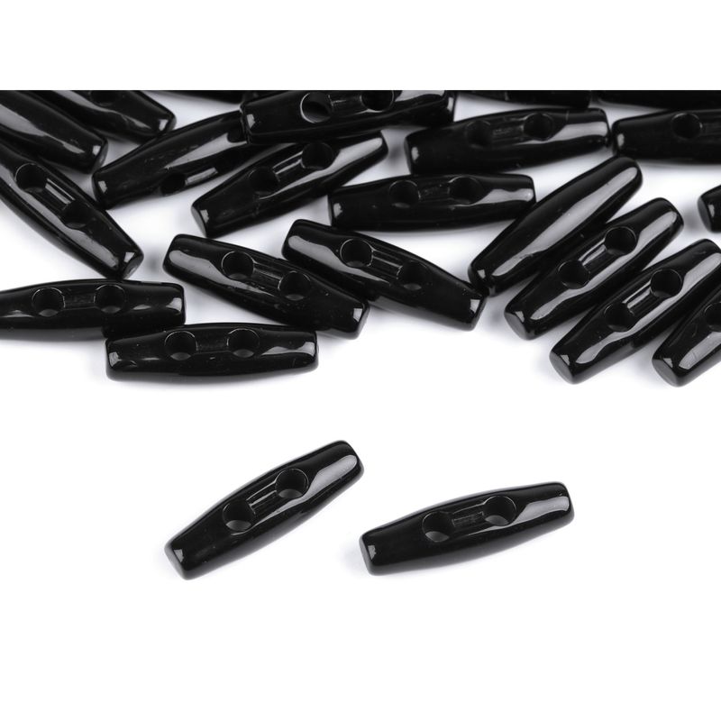 Casa si Gradina - Decoratiuni - DIY - Articole mercerie - Set 10 nasturi ovali din plastic, tip maslina 7 x 24 mm Negru - Infinity.ro