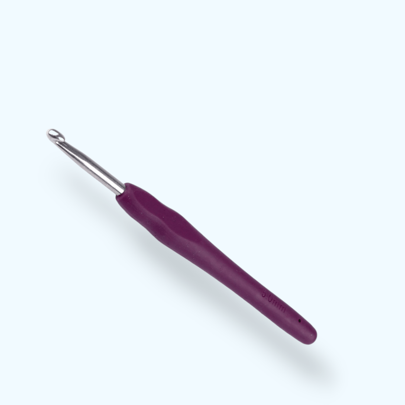 Casa si Gradina - Decoratiuni - DIY - Articole mercerie - Croset cu maner din silicon, dimensiune 5 mm, Violet - Infinity.ro