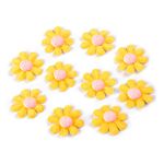 Casa si Gradina - Decoratiuni - DIY - Articole mercerie - Set 10 margarete decorative textile Kyrra, diametru 27 mm, Galben - Infinity.ro