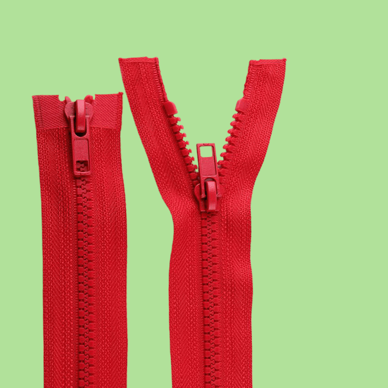 Casa si Gradina - Decoratiuni - DIY - Articole mercerie - Fermoar plastic detasabil, 2 cursoare, lungime 75 cm, Rosu - Infinity.ro