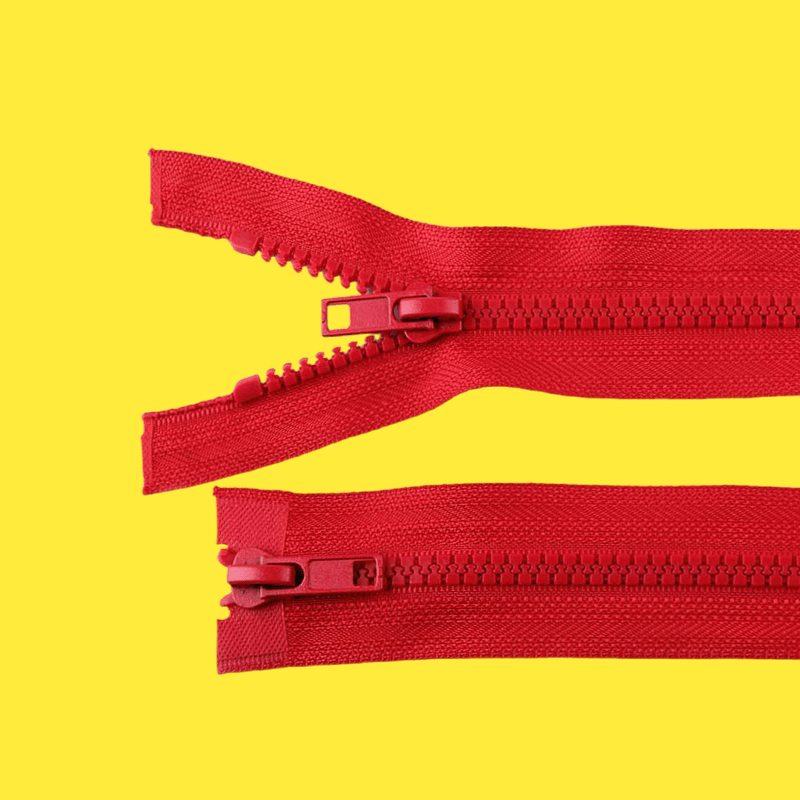 Casa si Gradina - Decoratiuni - DIY - Articole mercerie - Fermoar plastic detasabil, 2 cursoare, lungime 75 cm, Rosu - Infinity.ro