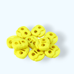 Casa si Gradina - Decoratiuni - DIY - Articole mercerie - Set 10 opritori pentru snur cu 2 gauri, 20 x 20 mm Galben neon - Infinity.ro