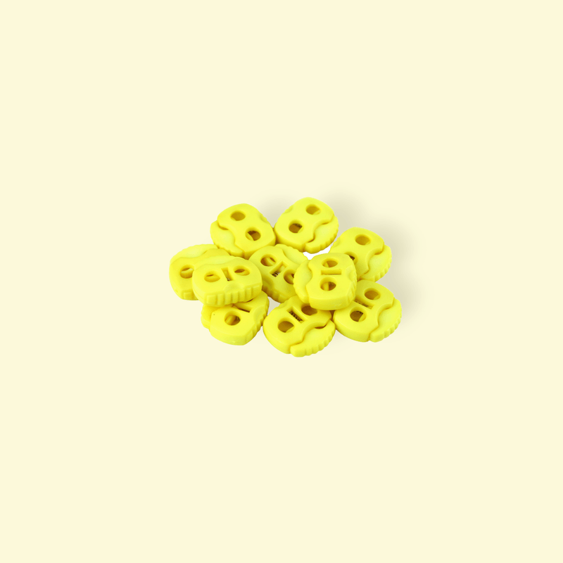 Casa si Gradina - Decoratiuni - DIY - Articole mercerie - Set 10 opritori pentru snur cu 2 gauri, 20 x 20 mm Galben neon - Infinity.ro