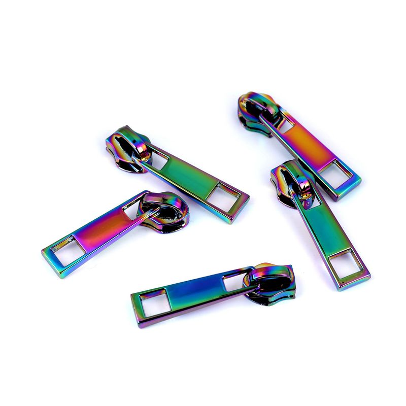 Casa si Gradina - Decoratiuni - DIY - Articole mercerie - Cursor metalic pentru fermoare spiralate 6 mm curcubeu - Infinity.ro