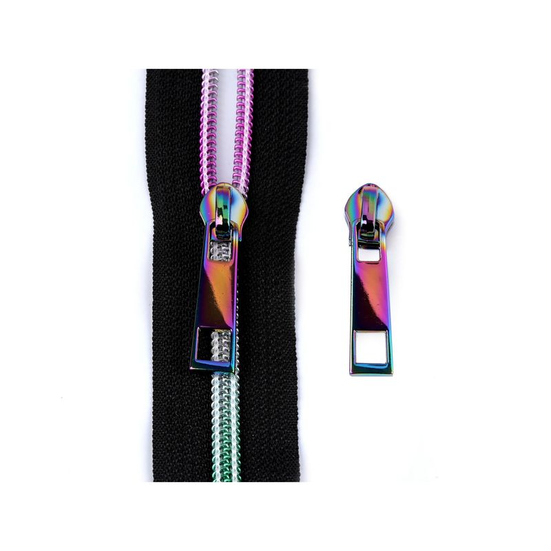 Casa si Gradina - Decoratiuni - DIY - Articole mercerie - Cursor metalic pentru fermoare spiralate 6 mm curcubeu - Infinity.ro