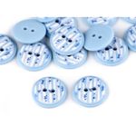 Casa si Gradina - Decoratiuni - DIY - Articole mercerie - Set 5 nasturi decorativi cu 2 gauri, diametru 15.4 mm, marimea 24'', Bleu - Infinity.ro