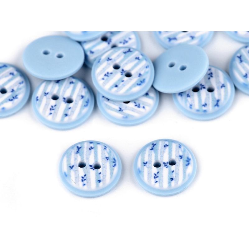 Casa si Gradina - Decoratiuni - DIY - Articole mercerie - Set 5 nasturi decorativi cu 2 gauri, diametru 15.4 mm, marimea 24'', Bleu - Infinity.ro