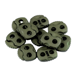 Casa si Gradina - Decoratiuni - DIY - Articole mercerie - Set 10 opritori pentru snur cu 2 gauri, 20 x 20 mm Kaki - Infinity.ro