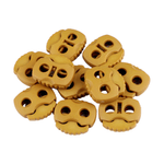 Casa si Gradina - Decoratiuni - DIY - Articole mercerie - Set 10 opritori pentru snur cu 2 gauri, 20 x 20 mm Galben mustar - Infinity.ro