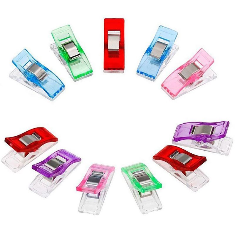 Casa si Gradina - Decoratiuni - DIY - Articole mercerie - Set 10 clipsuri fixare materiale textile, 10x27 mm, multicolor - Infinity.ro
