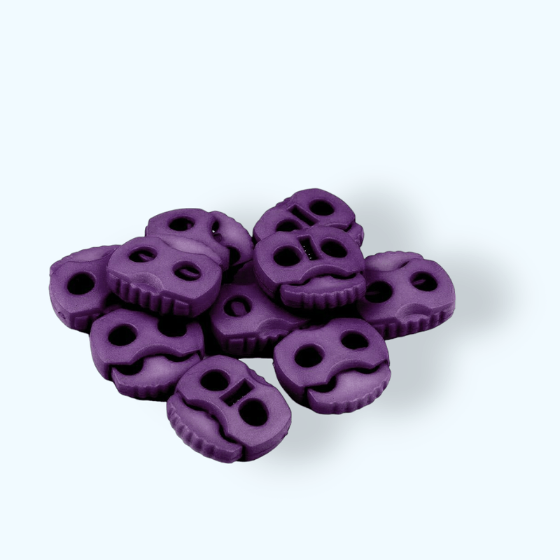 Casa si Gradina - Decoratiuni - DIY - Articole mercerie - Set 10 opritori pentru snur cu 2 gauri, 20 x 20 mm Violet - Infinity.ro