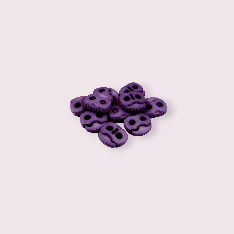 Casa si Gradina - Decoratiuni - DIY - Articole mercerie - Set 10 opritori pentru snur cu 2 gauri, 20 x 20 mm Violet - Infinity.ro