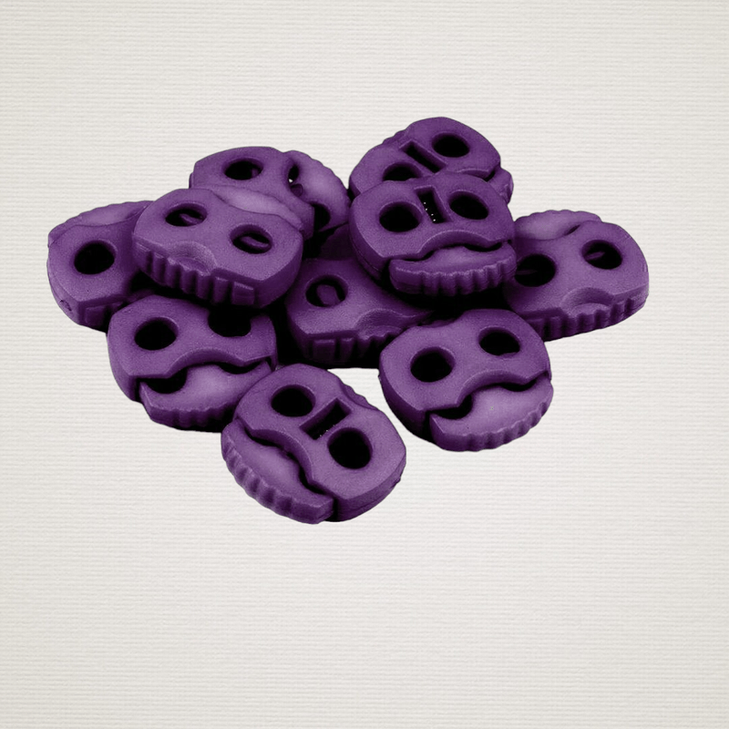 Casa si Gradina - Decoratiuni - DIY - Articole mercerie - Set 10 opritori pentru snur cu 2 gauri, 20 x 20 mm Violet - Infinity.ro