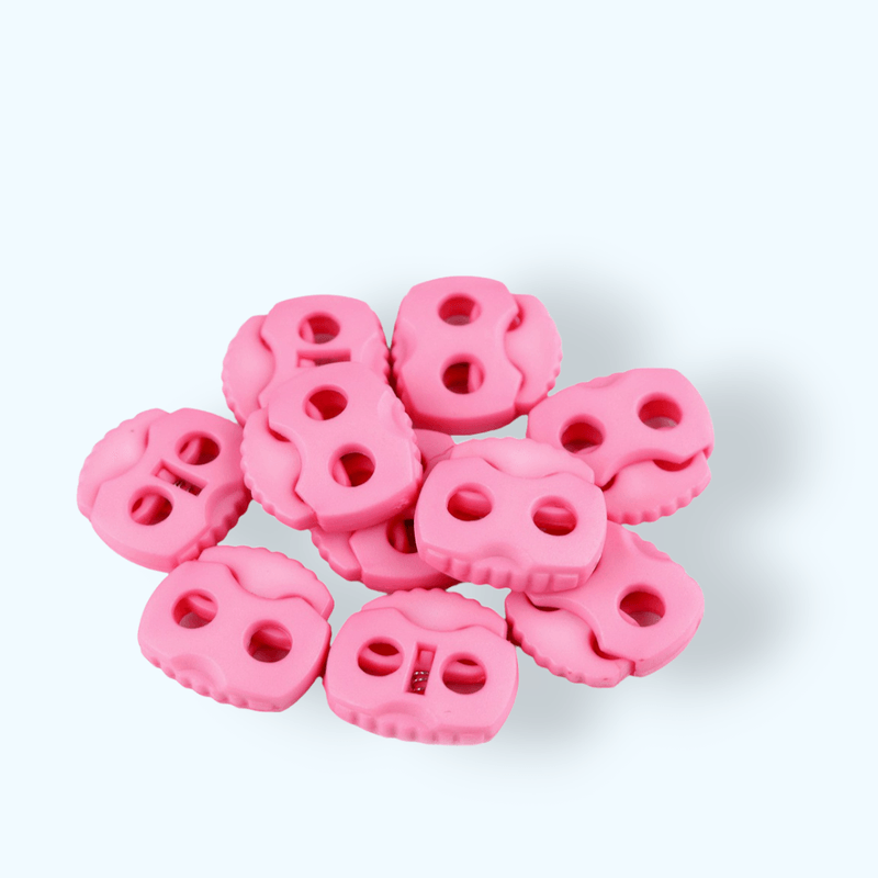 Casa si Gradina - Decoratiuni - DIY - Articole mercerie - Set 10 opritori pentru snur cu 2 gauri, 20 x 20 mm Roz - Infinity.ro