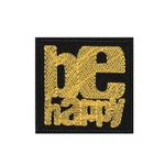 Casa si Gradina - Decoratiuni - DIY - Articole mercerie - Aplicatie termoadeziva 62 x 62 mm Be happy Auriu - Infinity.ro
