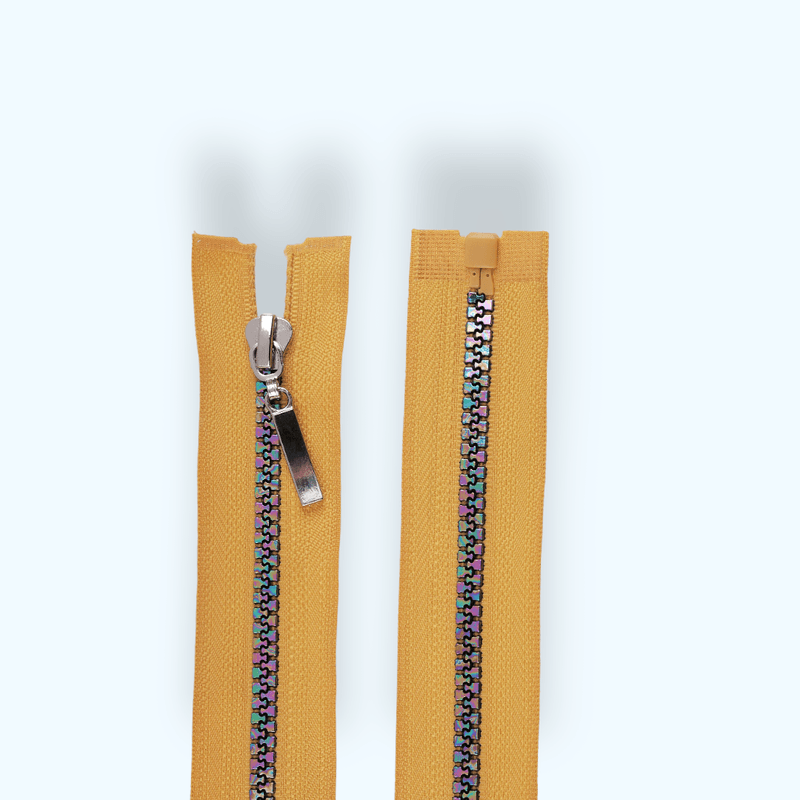 Casa si Gradina - Decoratiuni - DIY - Articole mercerie - Fermoar plastic detasabil, efect curcubeu, lungime 50 cm, Galben mustar - Infinity.ro