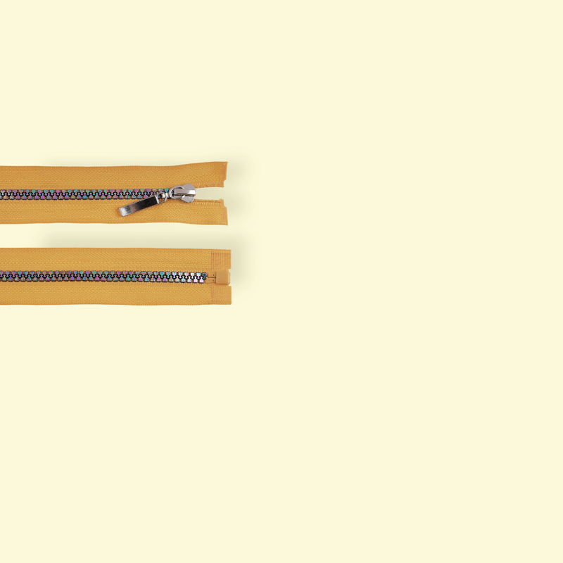 Casa si Gradina - Decoratiuni - DIY - Articole mercerie - Fermoar plastic detasabil, efect curcubeu, lungime 50 cm, Galben mustar - Infinity.ro