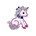 Casa si Gradina - Decoratiuni - DIY - Articole mercerie - Aplicatie termoadeziva cu paiete Crisalida, 11,2 x 13,7 cm, Unicorn - Infinity.ro