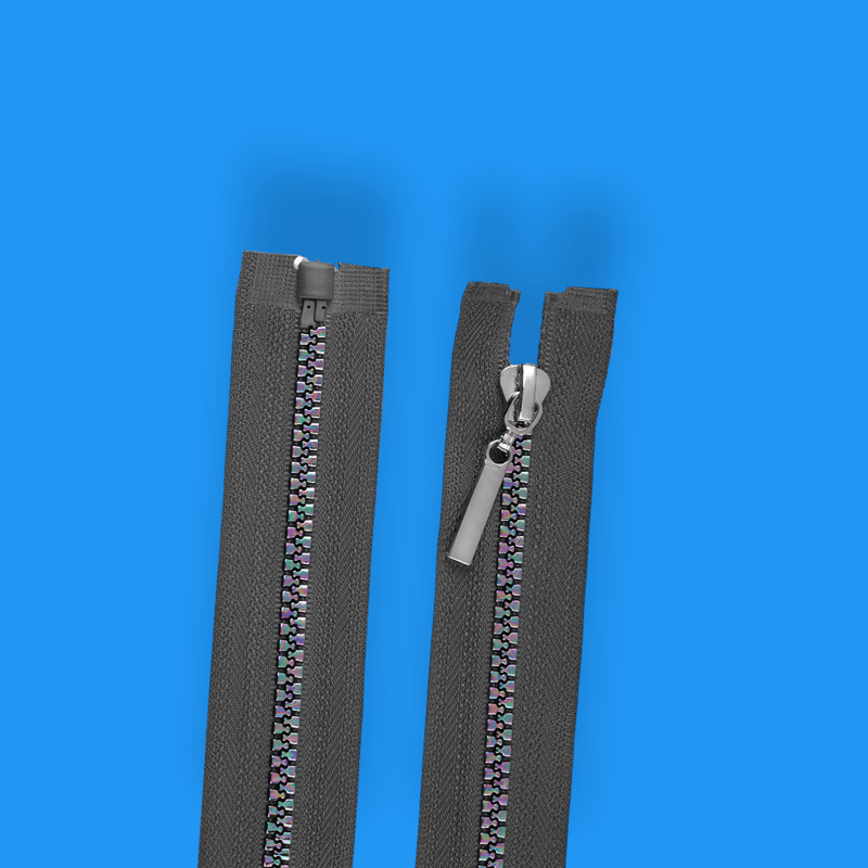 Casa si Gradina - Decoratiuni - DIY - Articole mercerie - Fermoar plastic detasabil, efect curcubeu, lungime 60 cm, Gri - Infinity.ro