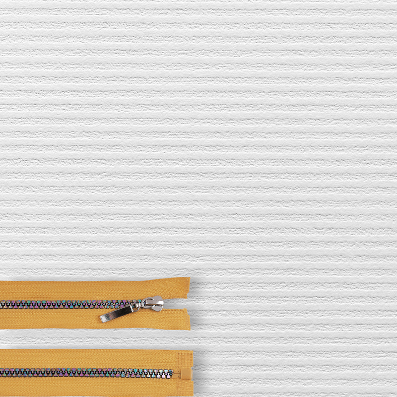 Casa si Gradina - Decoratiuni - DIY - Articole mercerie - Fermoar plastic detasabil, efect curcubeu, lungime 60 cm, Galben mustar - Infinity.ro