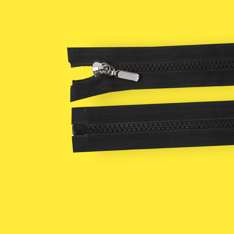 Casa si Gradina - Decoratiuni - DIY - Articole mercerie - Fermoar detasabil din plastic cu glisor decorativ, lungime 60 cm, Negru - Infinity.ro