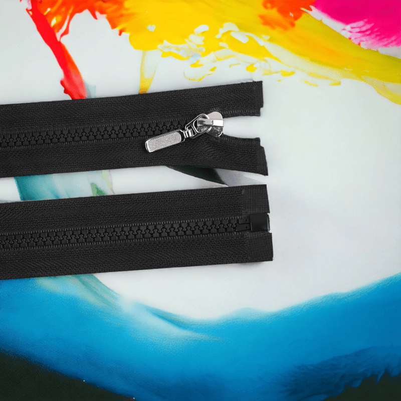 Casa si Gradina - Decoratiuni - DIY - Articole mercerie - Fermoar detasabil din plastic cu glisor decorativ, lungime 60 cm, Negru - Infinity.ro