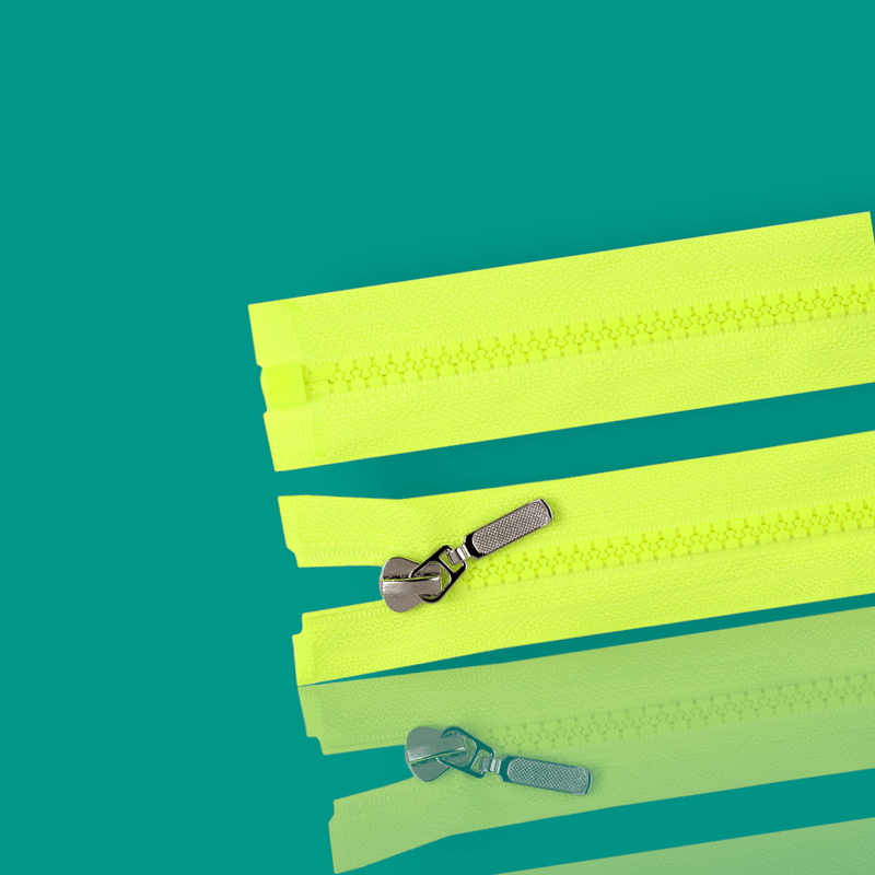 Casa si Gradina - Decoratiuni - DIY - Articole mercerie - Fermoar detasabil din plastic cu glisor decorativ, lungime 60 cm, Galben neon - Infinity.ro