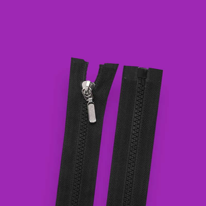 Casa si Gradina - Decoratiuni - DIY - Articole mercerie - Fermoar detasabil din plastic cu glisor decorativ, lungime 60 cm, Negru - Infinity.ro