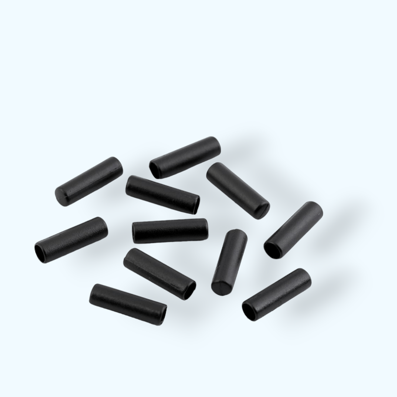 Casa si Gradina - Decoratiuni - DIY - Articole mercerie - Set 10 terminatii metalice pentru snur, diametru 4 mm, 5 x 17 mm, Negru - Infinity.ro