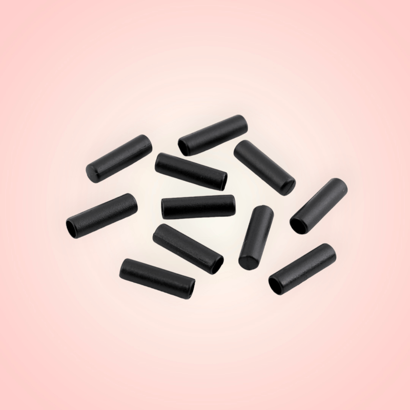 Casa si Gradina - Decoratiuni - DIY - Articole mercerie - Set 10 terminatii metalice pentru snur, diametru 4 mm, 5 x 17 mm, Negru - Infinity.ro