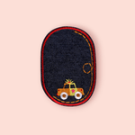Casa si Gradina - Decoratiuni - DIY - Articole mercerie - Petic termoadeziv Jeans, aplicatie cu masinuta, 7,8 x 12 cm Rosu - Infinity.ro