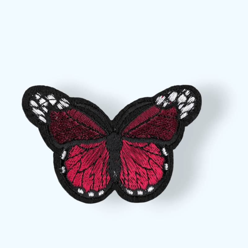 Casa si Gradina - Decoratiuni - DIY - Articole mercerie - Aplicatie termoadeziva brodata Crisalida, 48 x 70 mm, fluture Bordo - Infinity.ro