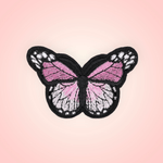 Casa si Gradina - Decoratiuni - DIY - Articole mercerie - Aplicatie termoadeziva brodata Crisalida, 48 x 70 mm, fluture Roz deschis - Infinity.ro