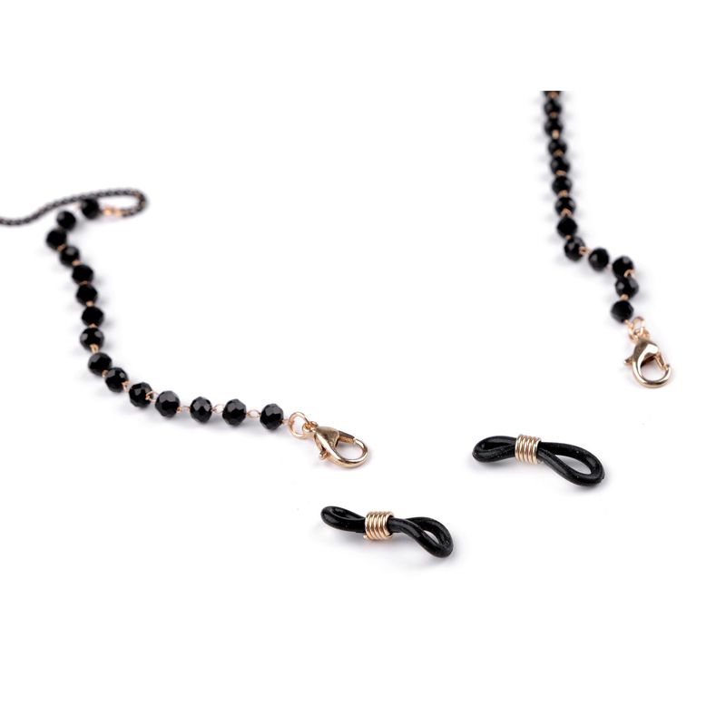 Ingrijire personala si Cosmetice - Sanatate si wellness - Optica medicala - Accesorii pentru ochelari si lentile de contact - Lant decorativ cu strasuri pentru ochelari, lungime 70 cm, Negru - Infinity.ro