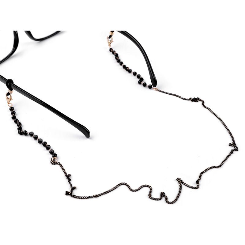 Ingrijire personala si Cosmetice - Sanatate si wellness - Optica medicala - Accesorii pentru ochelari si lentile de contact - Lant decorativ cu strasuri pentru ochelari, lungime 70 cm, Negru - Infinity.ro