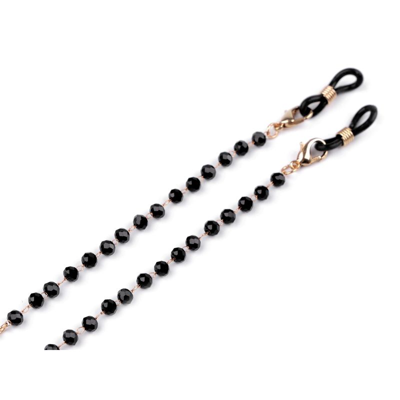 Ingrijire personala si Cosmetice - Sanatate si wellness - Optica medicala - Accesorii pentru ochelari si lentile de contact - Lant decorativ cu strasuri pentru ochelari, lungime 70 cm, Negru - Infinity.ro