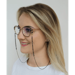 Ingrijire personala si Cosmetice - Sanatate si wellness - Optica medicala - Accesorii pentru ochelari si lentile de contact - Lant decorativ cu strasuri pentru ochelari, lungime 70 cm, Negru - Infinity.ro