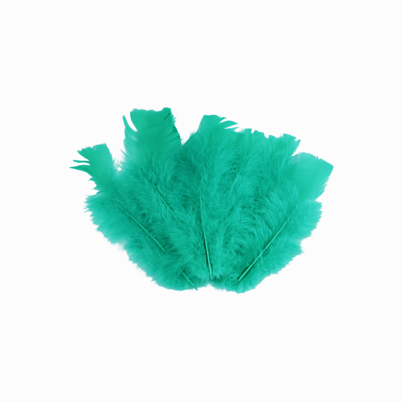 Casa si Gradina - Decoratiuni - Obiecte decorative - Accesorii decorative - Set 20 pene decorative curca, lungime 10 - 15 cm, Verde marin - Infinity.ro