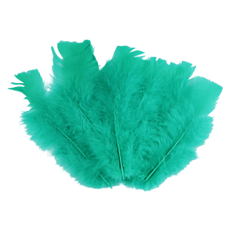 Casa si Gradina - Decoratiuni - Obiecte decorative - Accesorii decorative - Set 20 pene decorative curca, lungime 10 - 15 cm, Verde marin - Infinity.ro